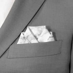 Marble Pocket Square - Scalloped Fold - Knotty Tie Co.