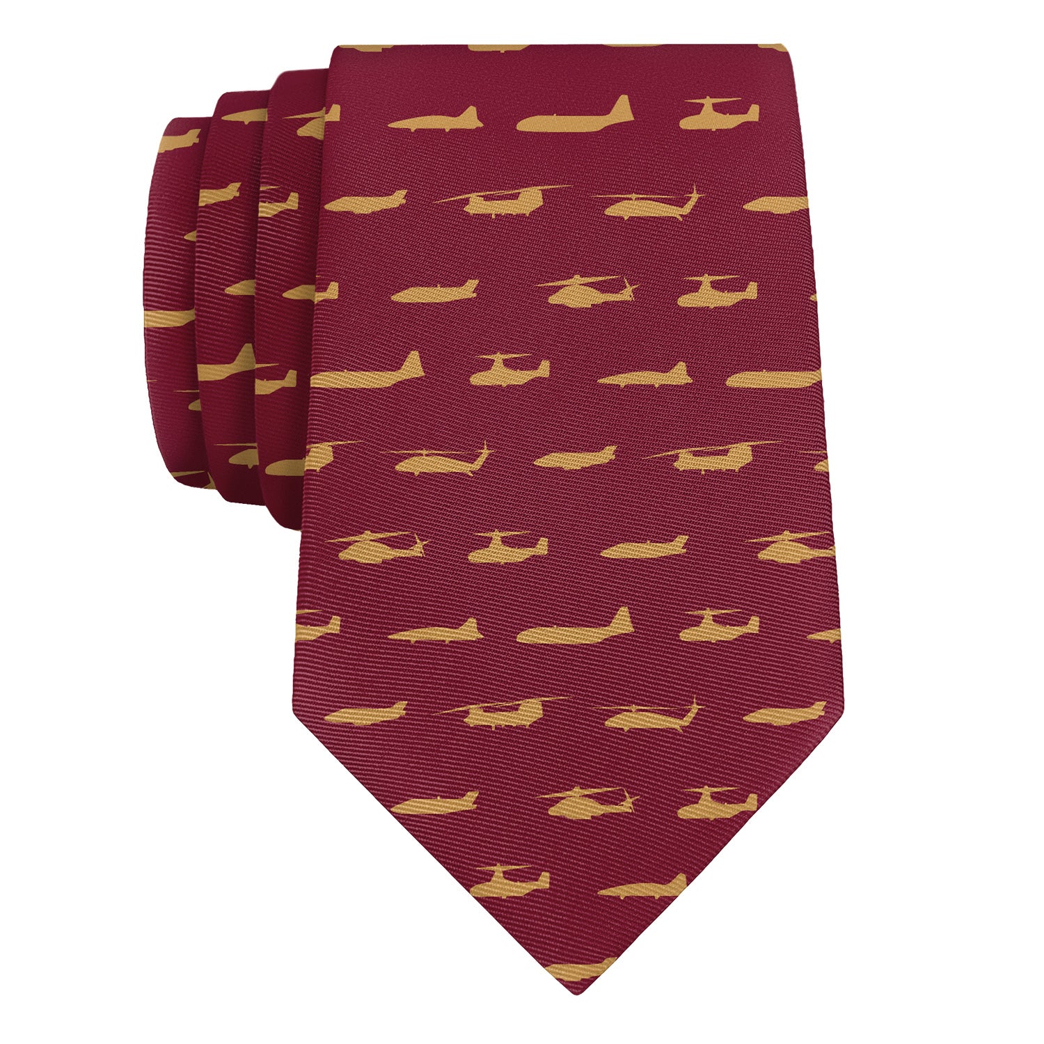 Marine Aircrafts Necktie - Rolled - Knotty Tie Co.