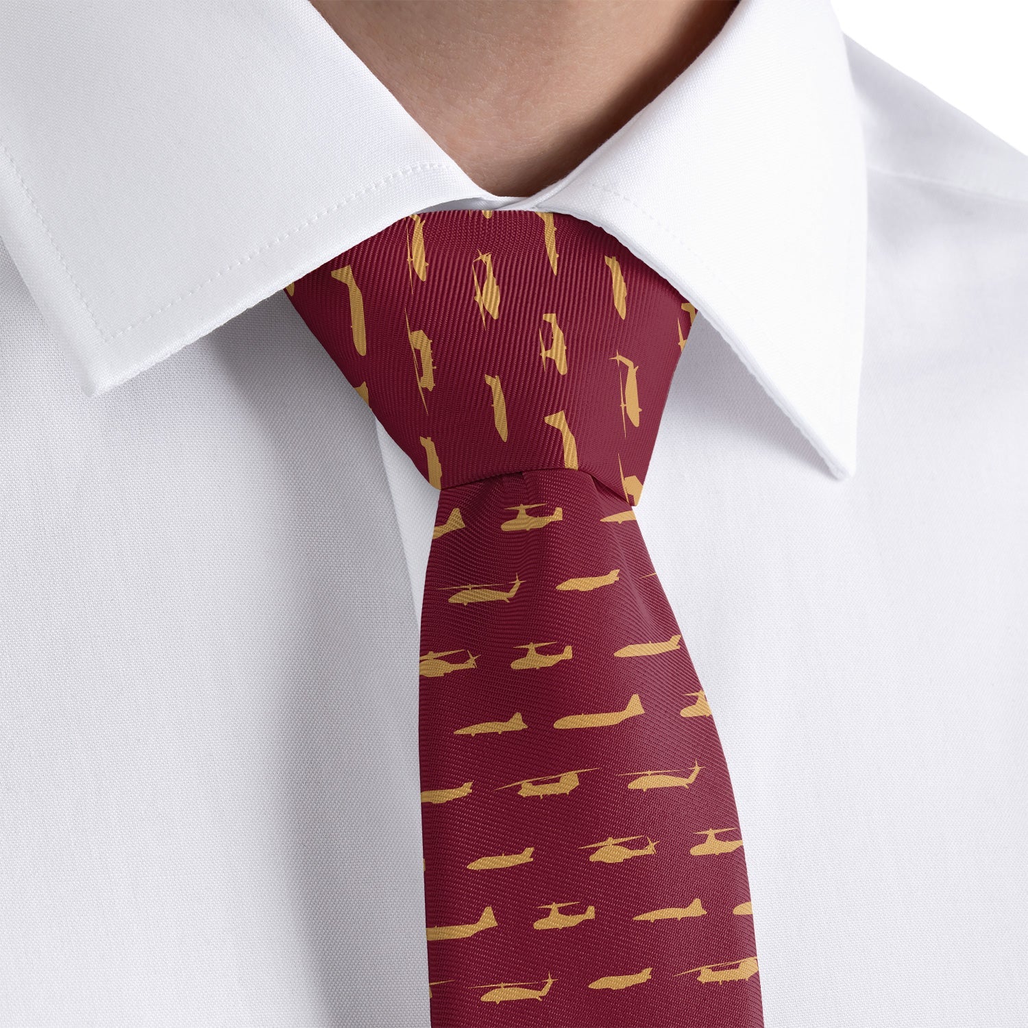 Marine Aircrafts Necktie - Rolled - Knotty Tie Co.