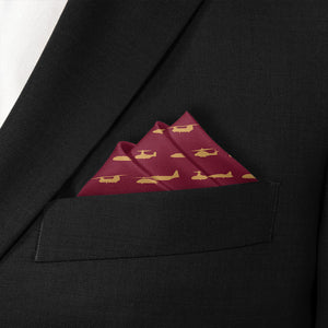 Marine Aircrafts Pocket Square - Stairs Fold - Knotty Tie Co.