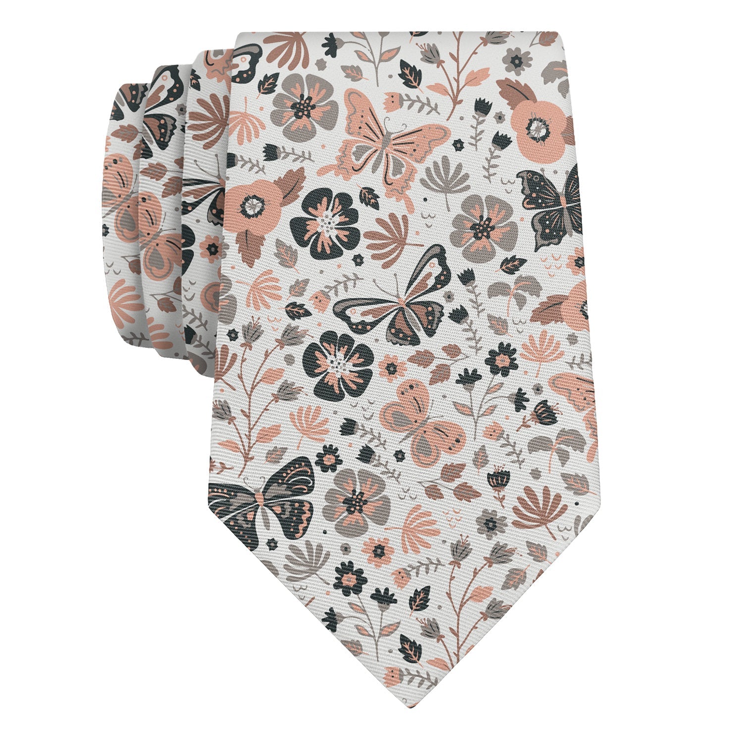 Mariposa Floral Necktie - Rolled - Knotty Tie Co.