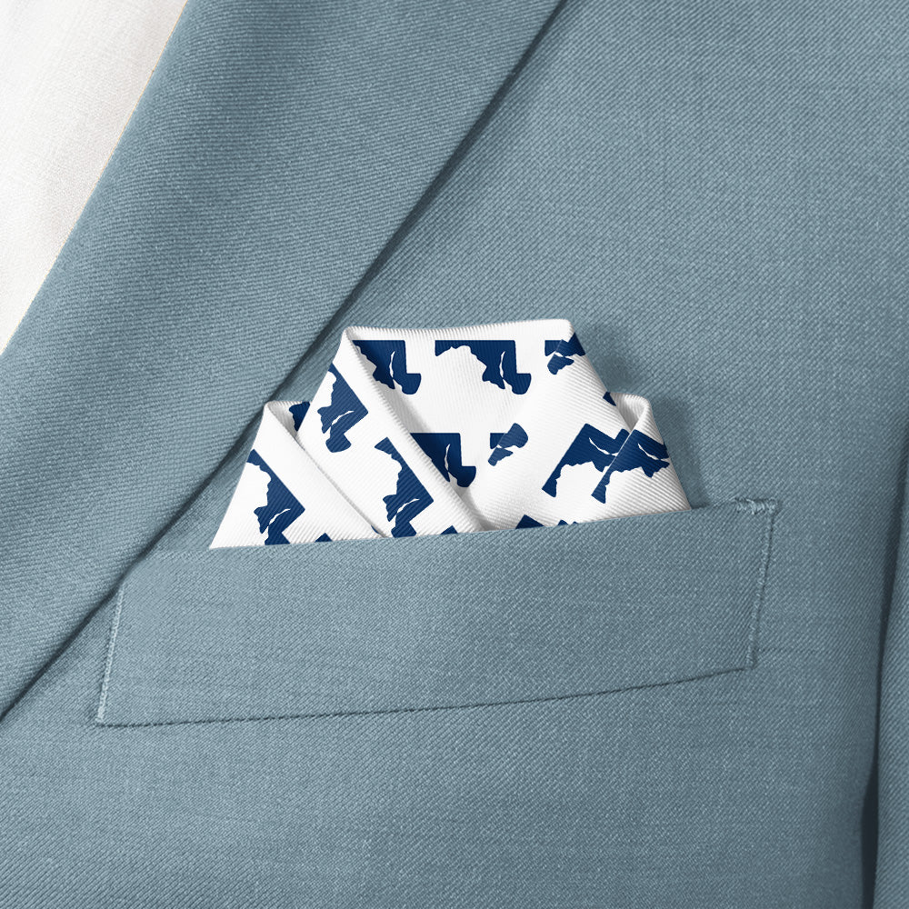 Maryland State Outline Pocket Square - Scalloped Fold - Knotty Tie Co.