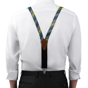 Mawmbe Geo Suspenders - On Model Front View - Knotty Tie Co.