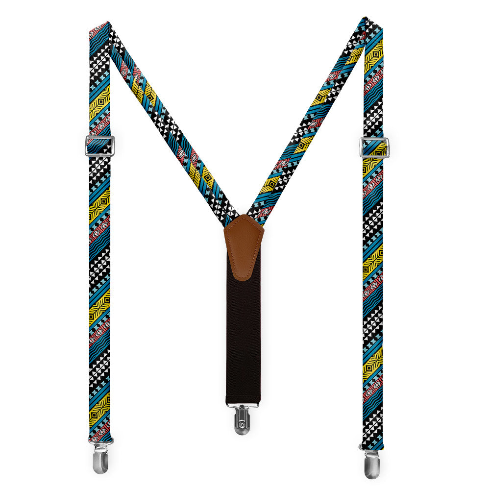 Mawmbe Geo Suspenders - Full Front View - Knotty Tie Co.