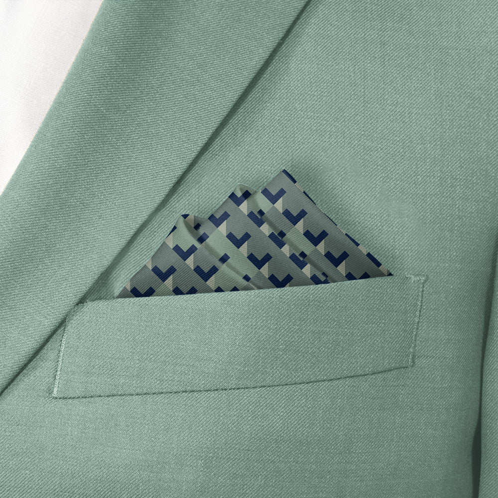 Maze Geo Pocket Square - Stairs Fold - Knotty Tie Co.