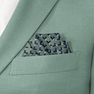 Maze Geo Pocket Square - Scalloped Fold - Knotty Tie Co.