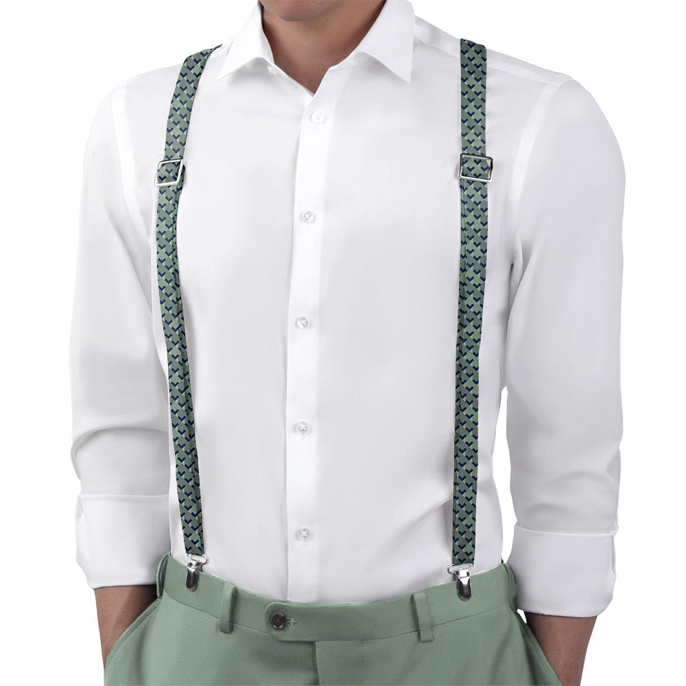 Maze Geo Suspenders - Main View - Knotty Tie Co.