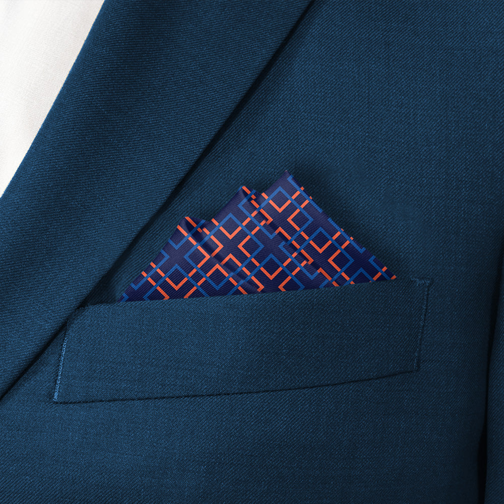 Mesa Geometric Pocket Square - Stairs Fold - Knotty Tie Co.