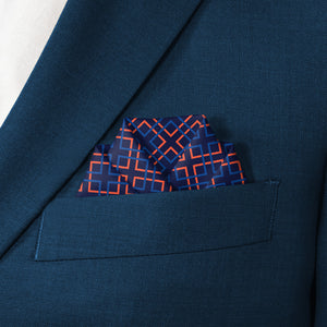 Mesa Geometric Pocket Square - Scalloped Fold - Knotty Tie Co.