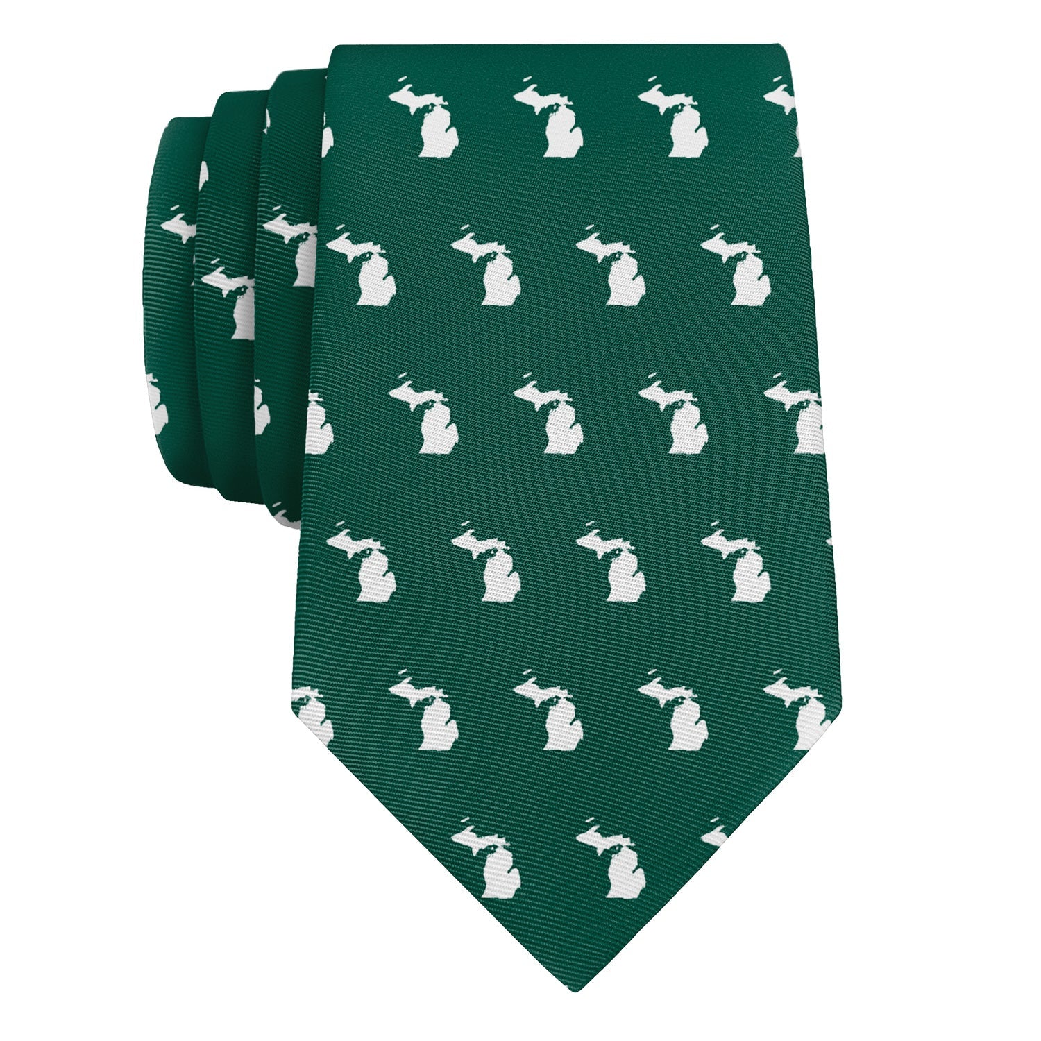 Michigan State Outline Necktie - Rolled - Knotty Tie Co.