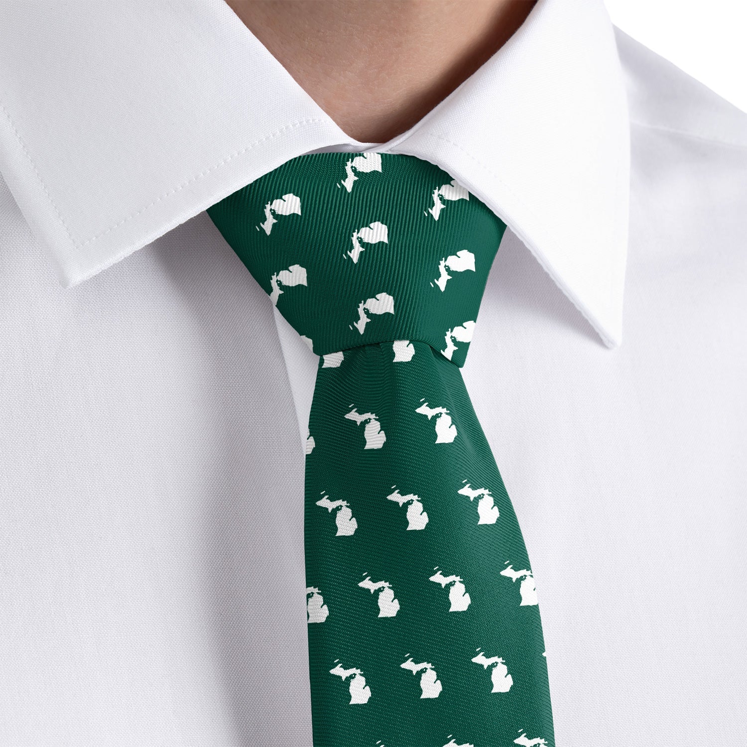 Michigan State Outline Necktie - Rolled - Knotty Tie Co.