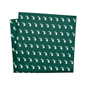 Michigan State Outline Pocket Square - 12" Square - Knotty Tie Co.