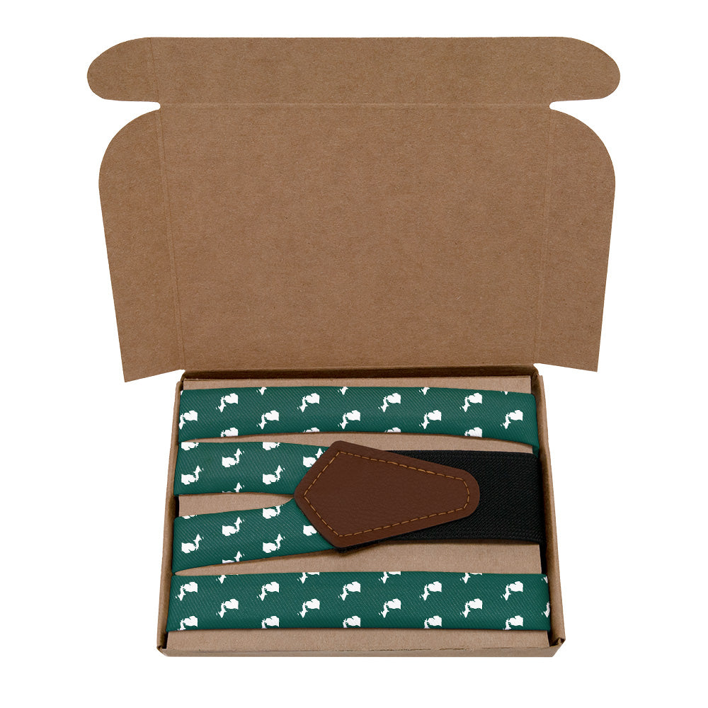 Michigan State Outline Suspenders - Kraft Gift Box Packaging - Knotty Tie Co.