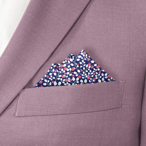 Micro Floral Pocket Square - Stairs Fold - Knotty Tie Co.