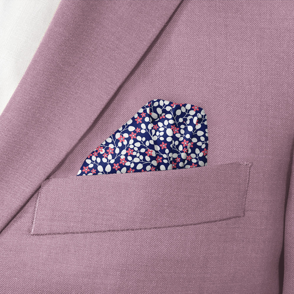 Micro Floral Pocket Square - Wave Fold - Knotty Tie Co.