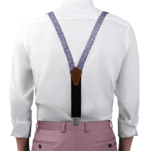 Micro Floral Suspenders - On Model Front View - Knotty Tie Co.