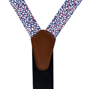 Micro Floral Suspenders - Vegan Leather Y-Back - Knotty Tie Co.