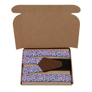 Micro Floral Suspenders - Kraft Gift Box Packaging - Knotty Tie Co.