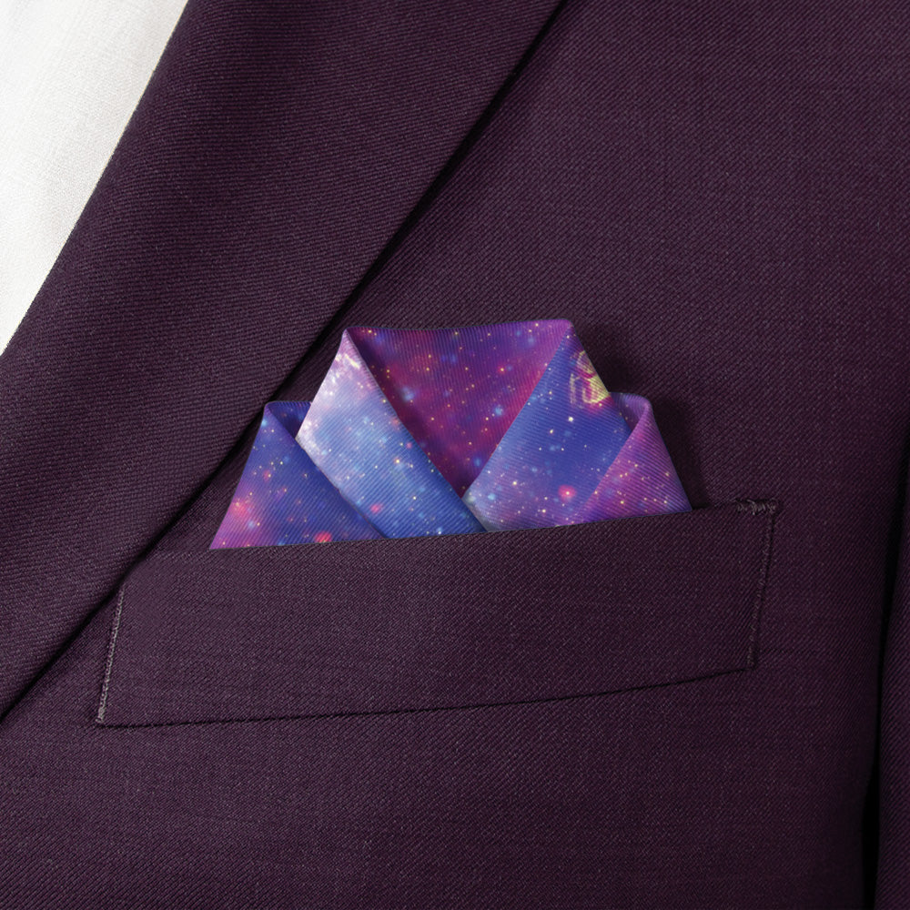 Milky Way Pocket Square - Scalloped Fold - Knotty Tie Co.