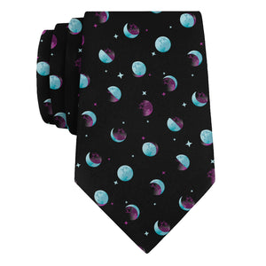 Mini Moons Space Necktie - Rolled - Knotty Tie Co.