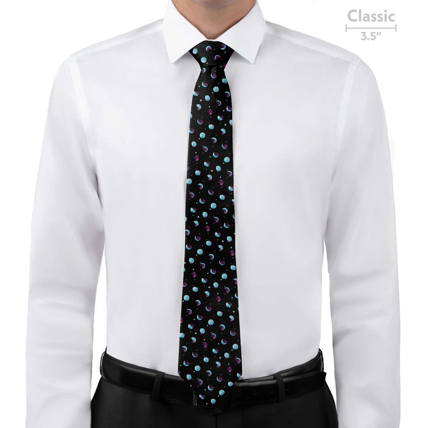 Mini Moons Space Necktie - Classic - Knotty Tie Co.