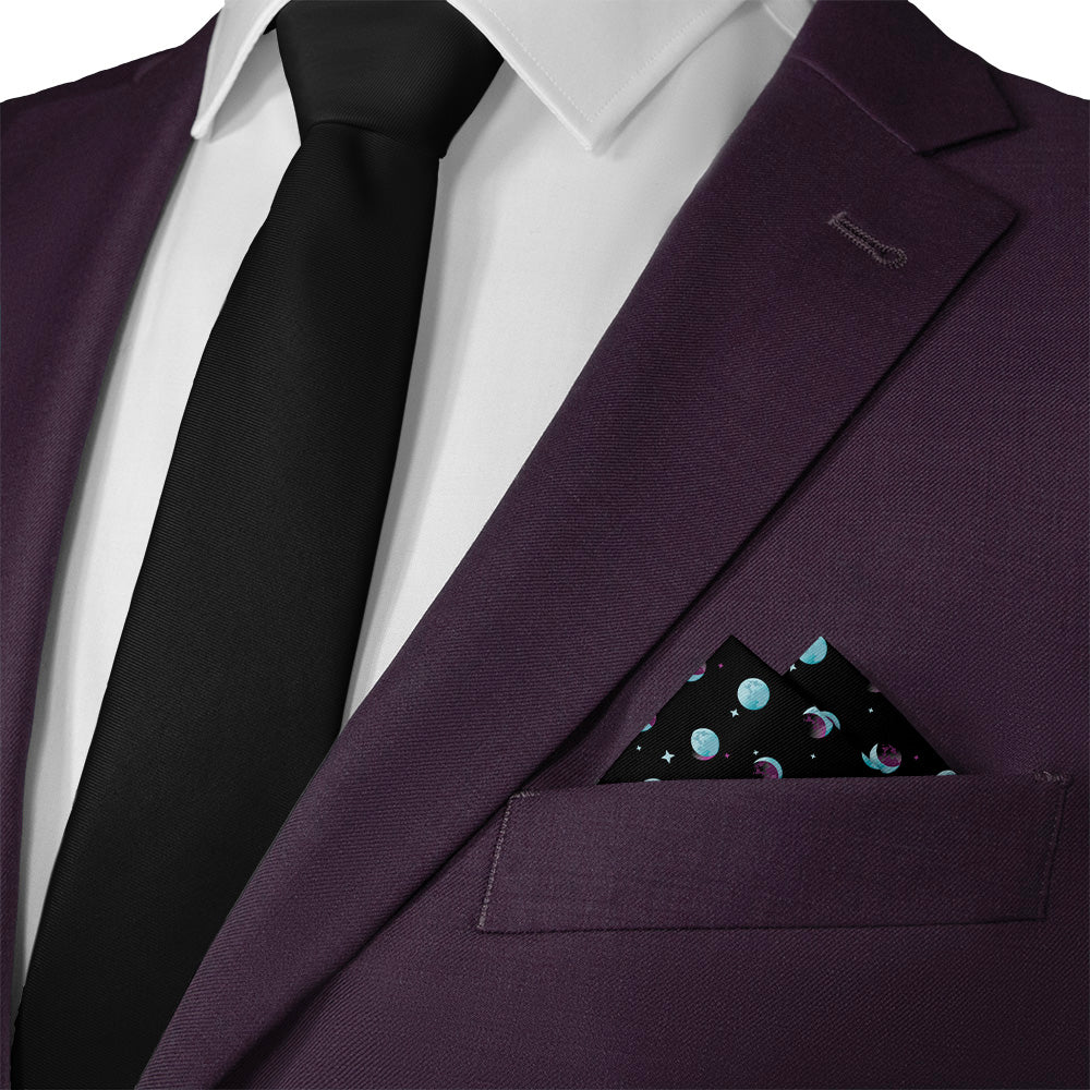 Mini Moons Space Pocket Square - 12" Square - Knotty Tie Co.