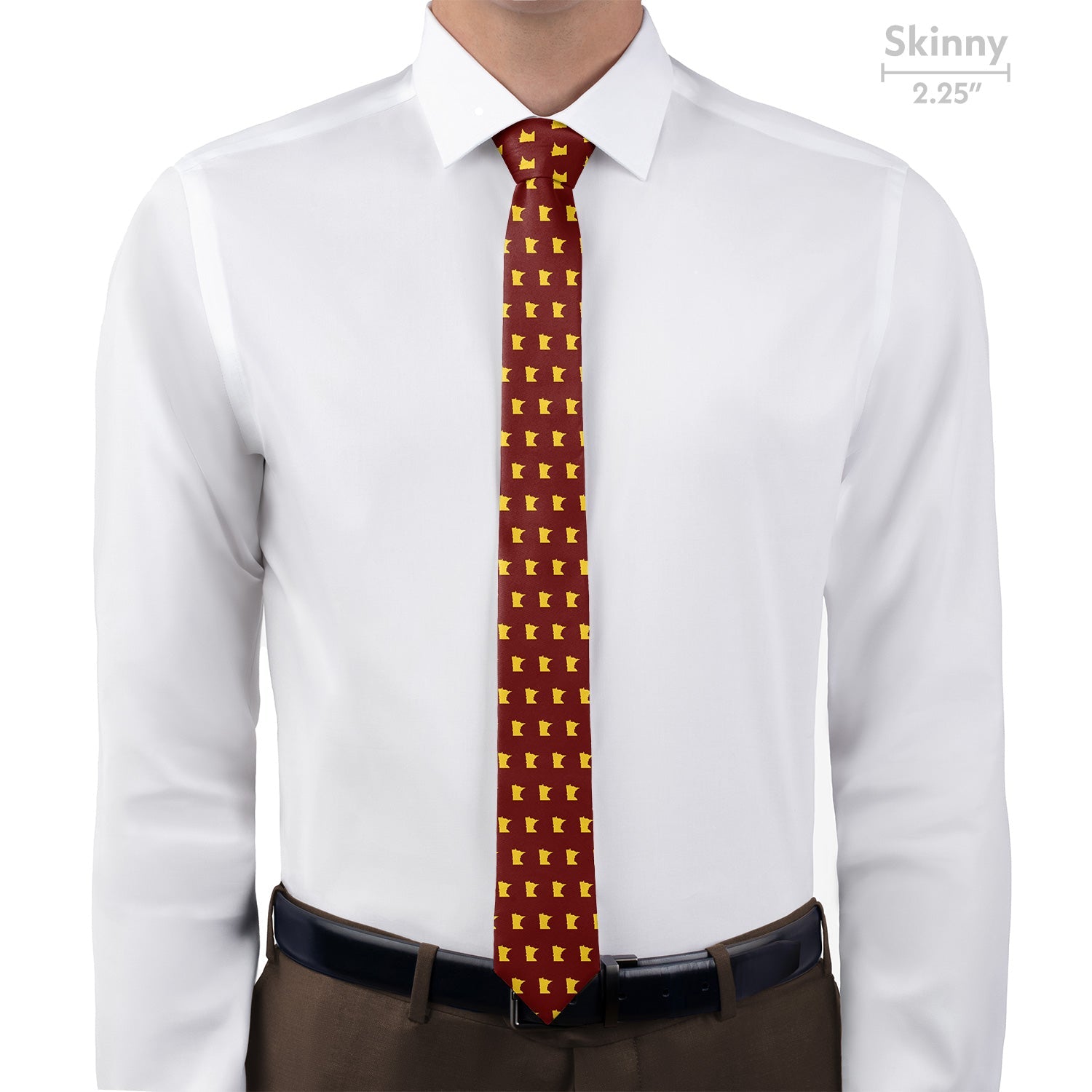Minnesota State Outline Necktie - Skinny - Knotty Tie Co.