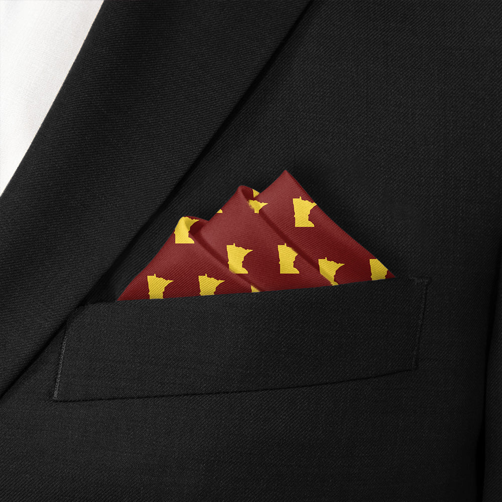 Minnesota State Outline Pocket Square - Stairs Fold - Knotty Tie Co.