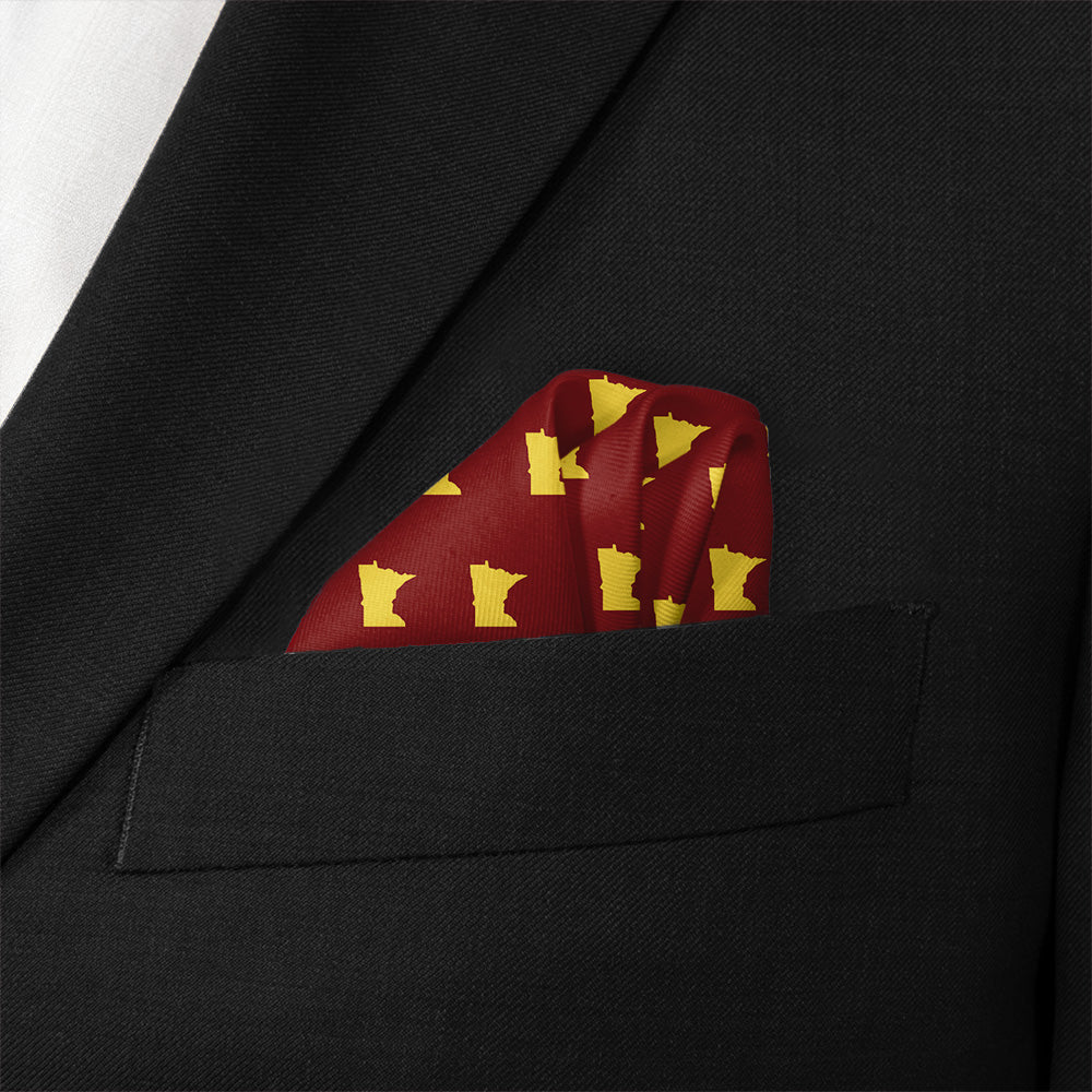 Minnesota State Outline Pocket Square - Wave Fold - Knotty Tie Co.