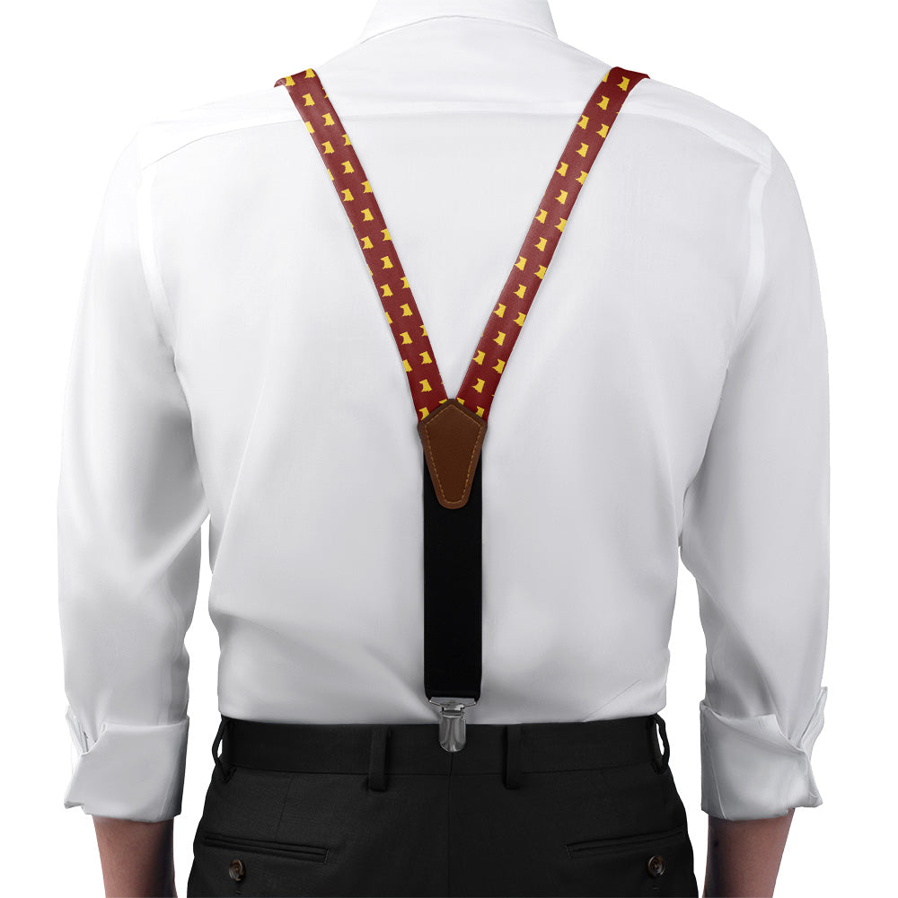 Minnesota State Outline Suspenders - On Model Front View - Knotty Tie Co.