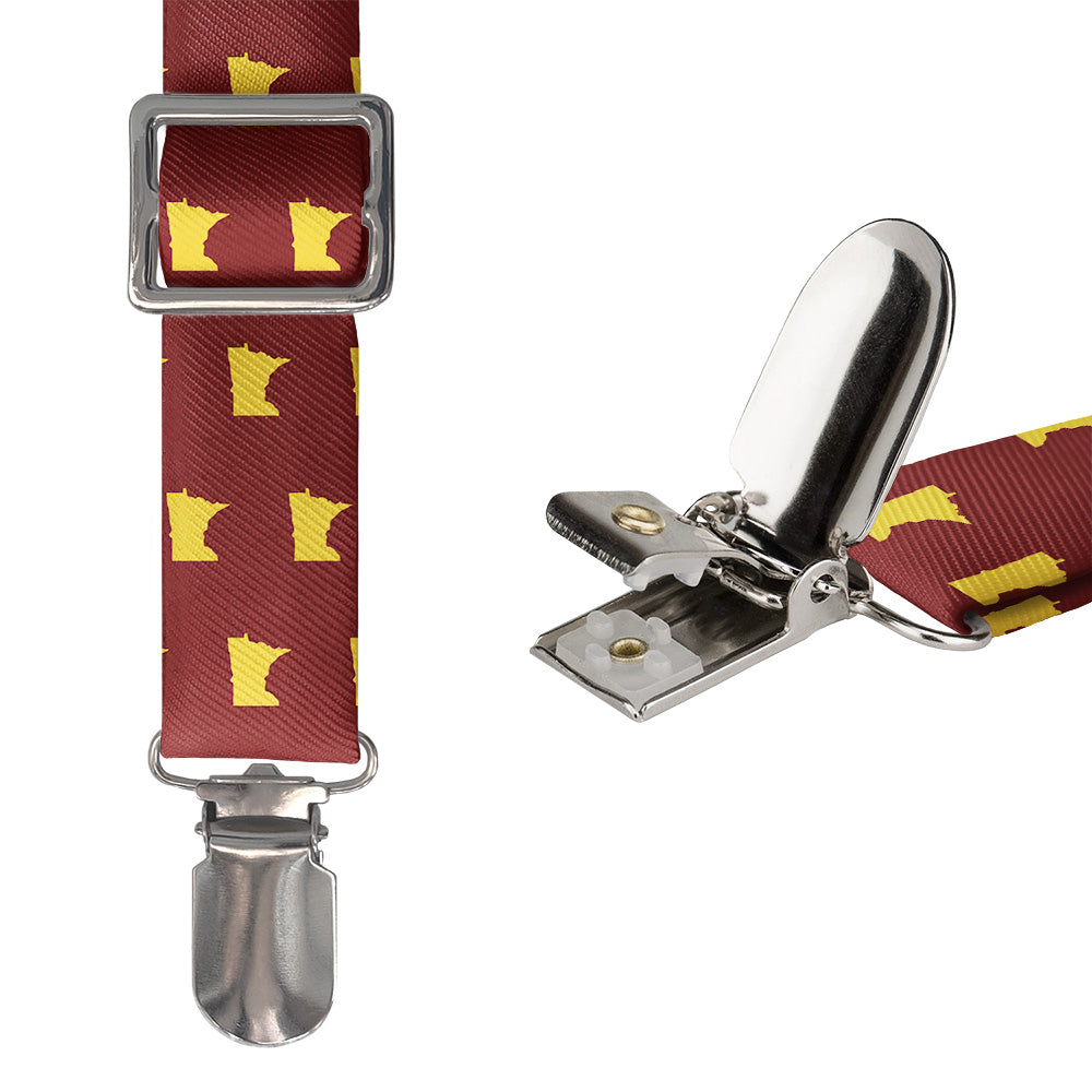 Minnesota State Outline Suspenders - Hardware and Strap - Knotty Tie Co.