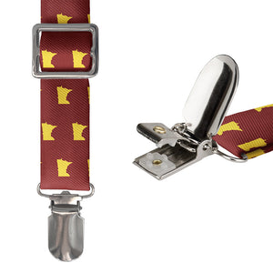 Minnesota State Outline Suspenders - Hardware and Strap - Knotty Tie Co.