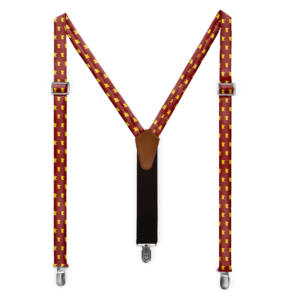 Minnesota State Outline Suspenders - Full Front View - Knotty Tie Co.