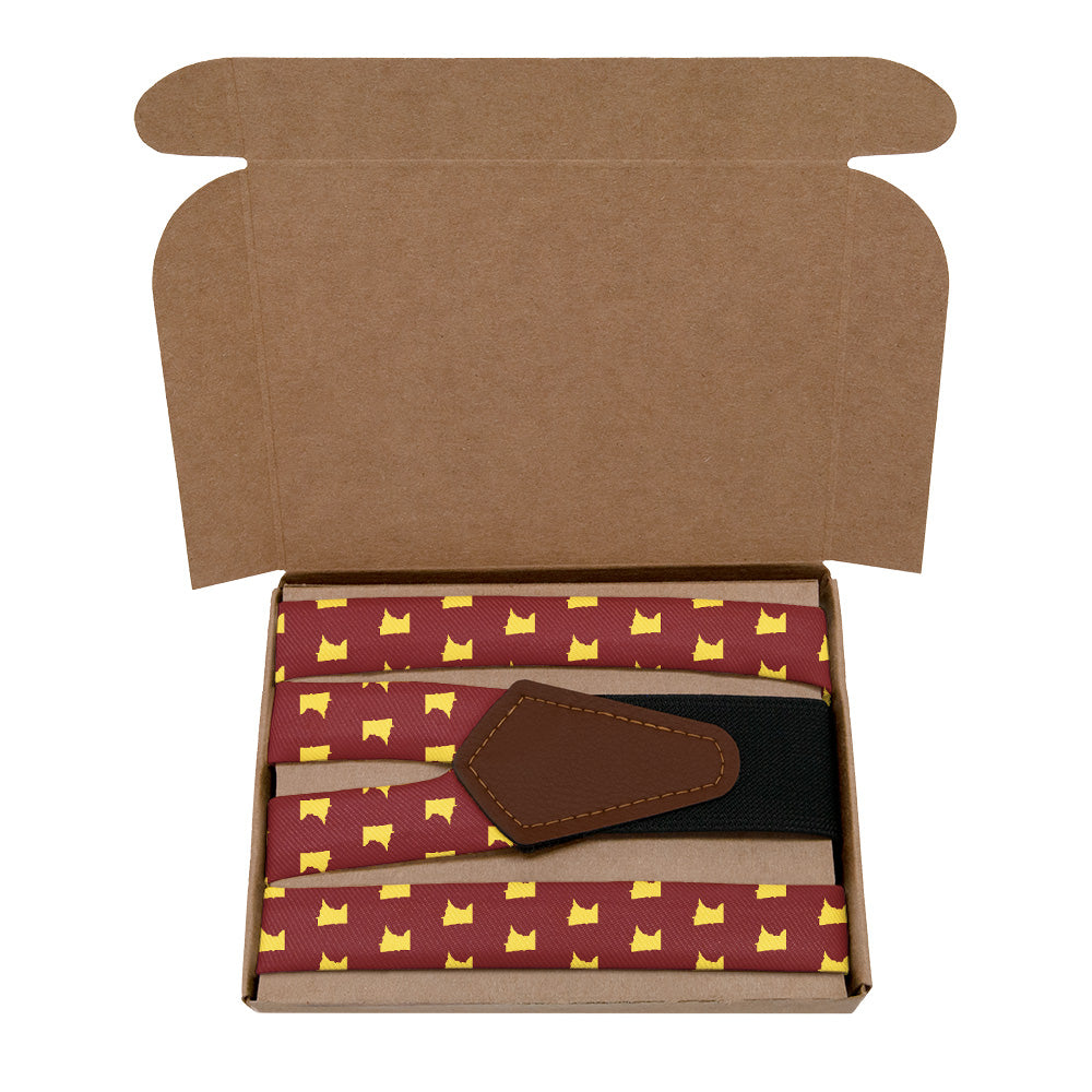 Minnesota State Outline Suspenders - Kraft Gift Box Packaging - Knotty Tie Co.