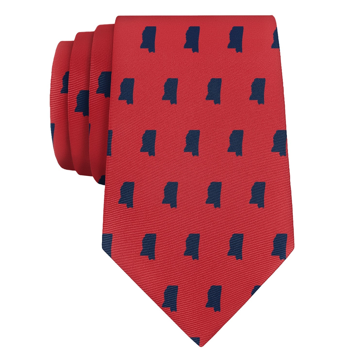 Mississippi State Outline Necktie - Rolled - Knotty Tie Co.