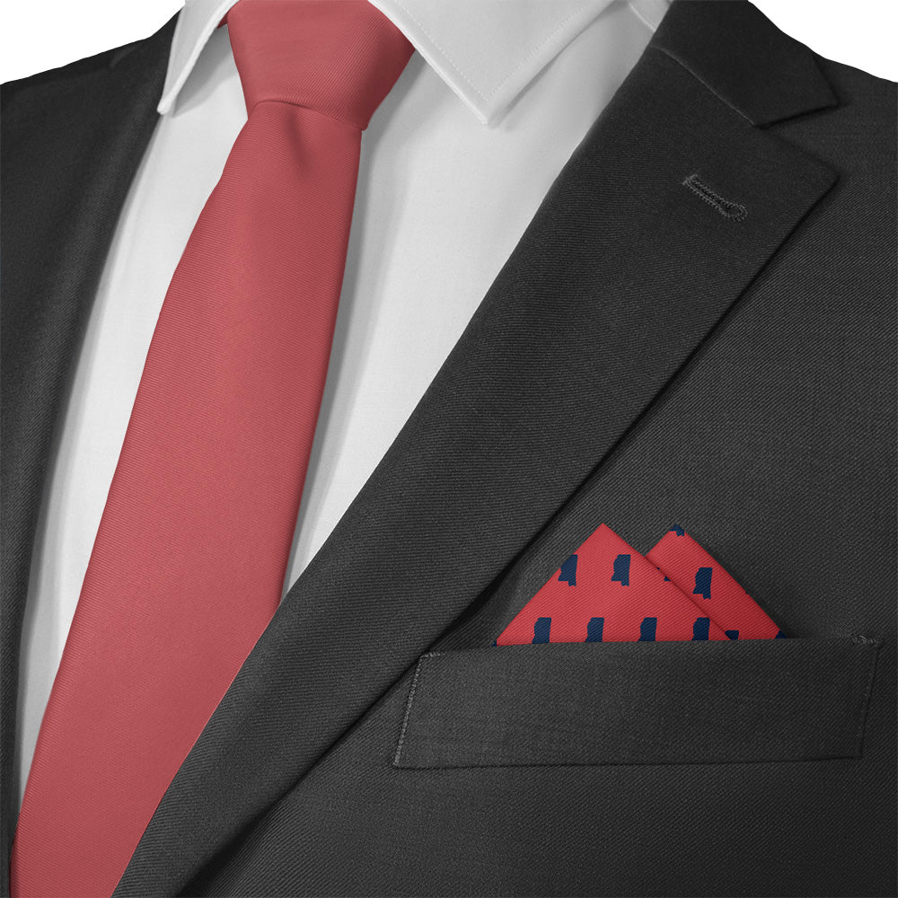 Mississippi State Outline Pocket Square - 12" Square - Knotty Tie Co.