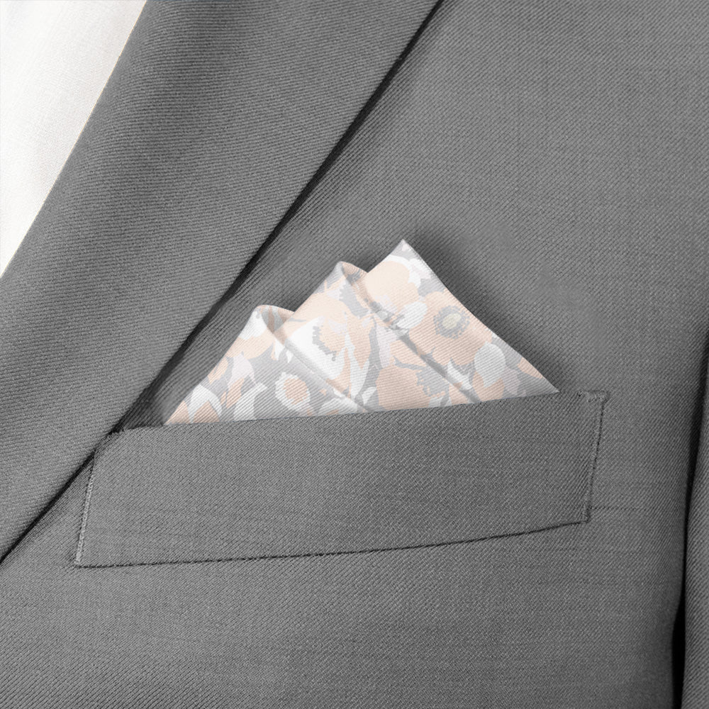 Mod Floral Pocket Square - Stairs Fold - Knotty Tie Co.