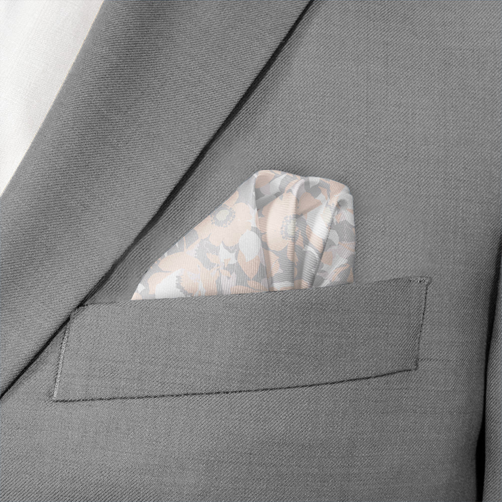 Mod Floral Pocket Square - Wave Fold - Knotty Tie Co.