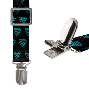 Mod Triangles Suspenders - Hardware and Strap - Knotty Tie Co.