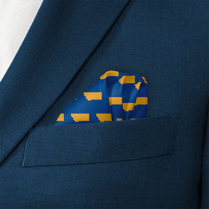 Montana State Outline Pocket Square - Wave Fold - Knotty Tie Co.