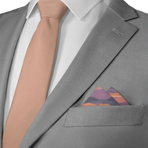 Mountain Sunset Pocket Square - Matching Necktie- Knotty Tie Co.