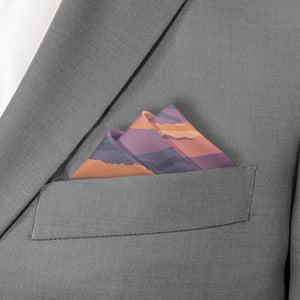 Mountain Sunset Pocket Square - Stairs Fold - Knotty Tie Co.