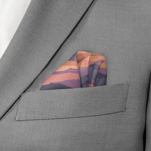 Mountain Sunset Pocket Square - Wave Fold - Knotty Tie Co.