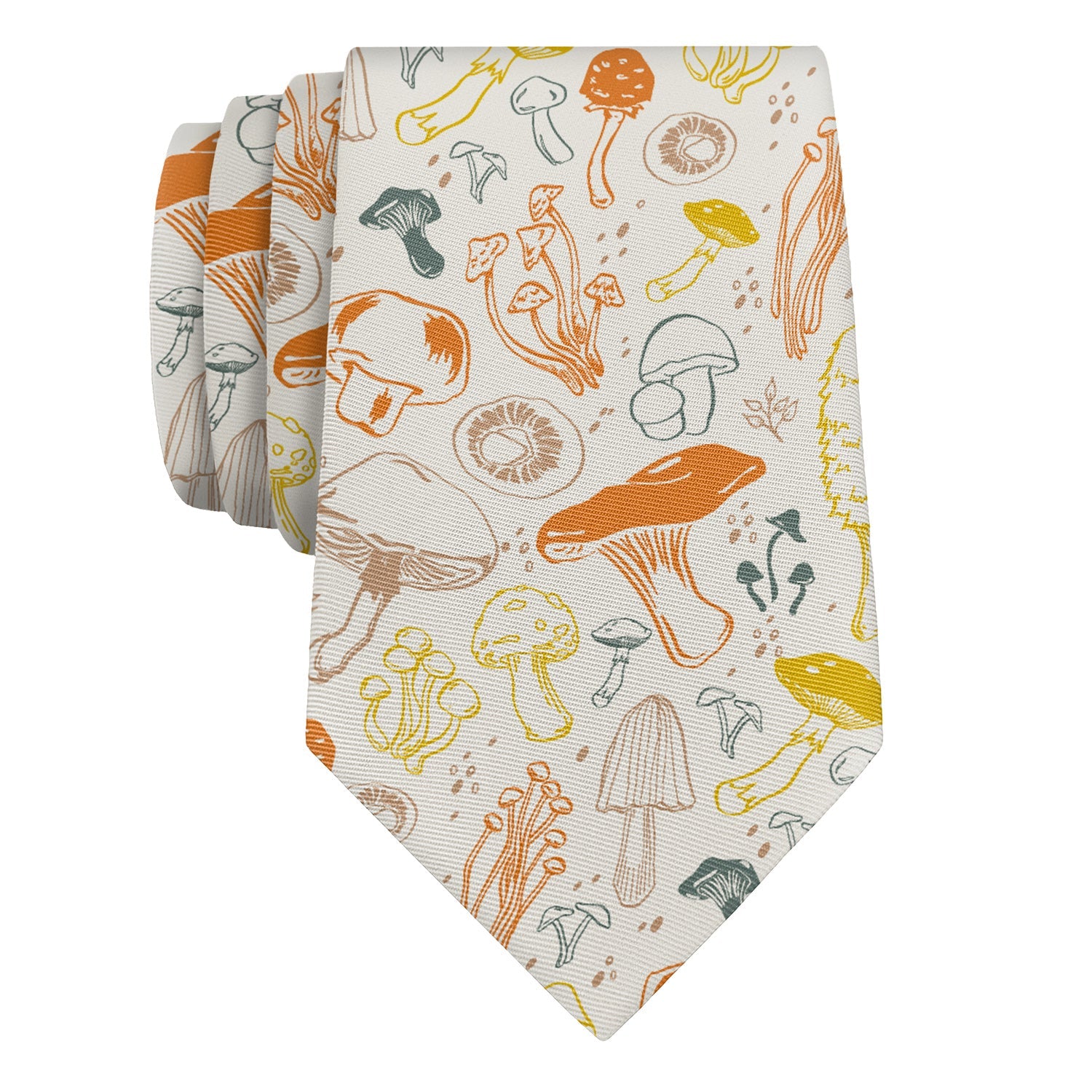 Mushrooms Necktie - Rolled - Knotty Tie Co.