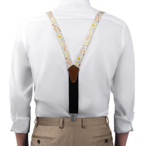 Mushrooms Suspenders - On Model Front View - Knotty Tie Co.