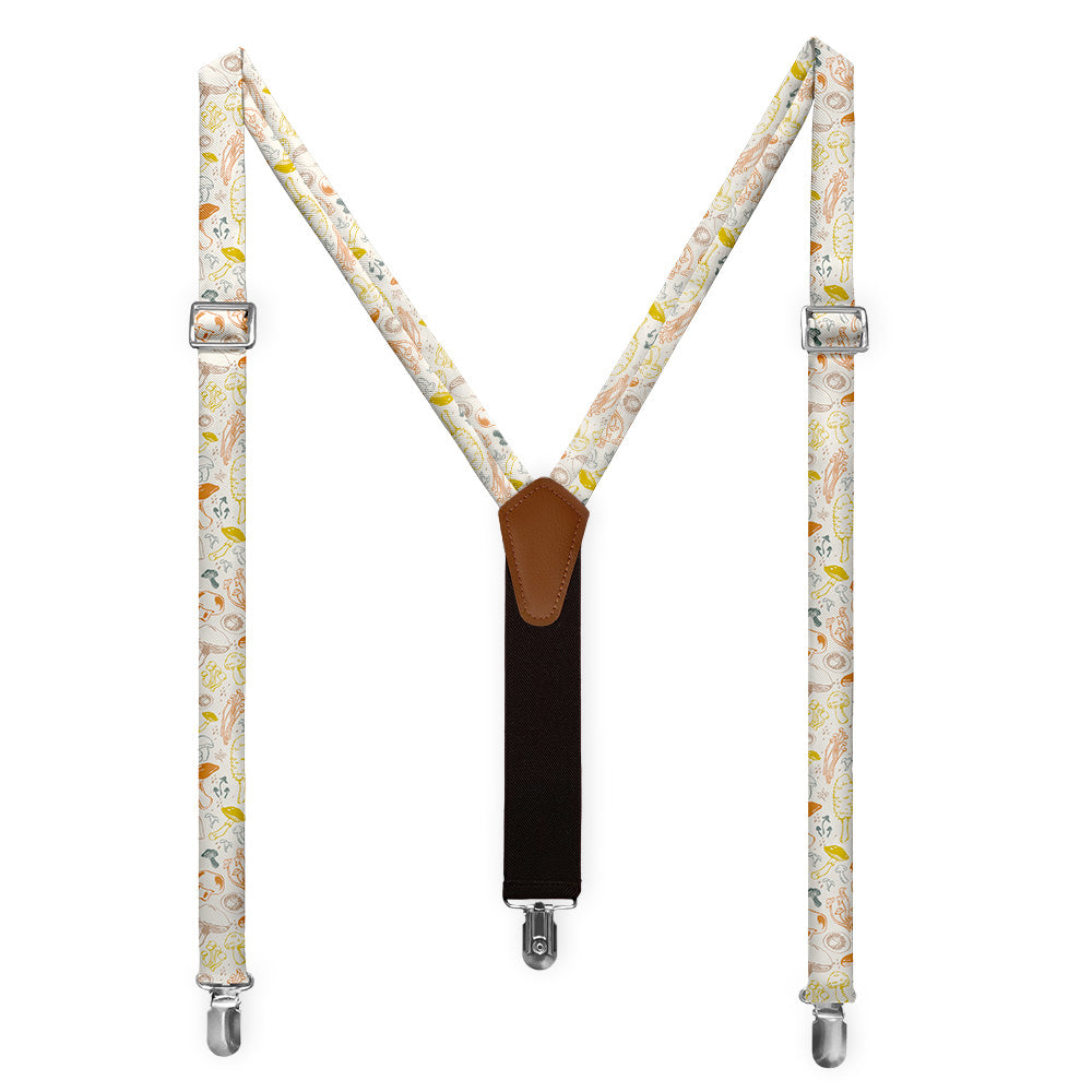 Mushrooms Suspenders - Full Front View - Knotty Tie Co.