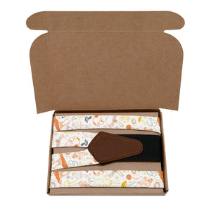 Mushrooms Suspenders - Kraft Gift Box Packaging - Knotty Tie Co.