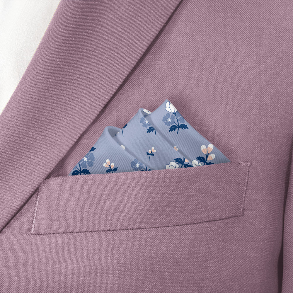 Nani Floral Pocket Square - Stairs Fold - Knotty Tie Co.