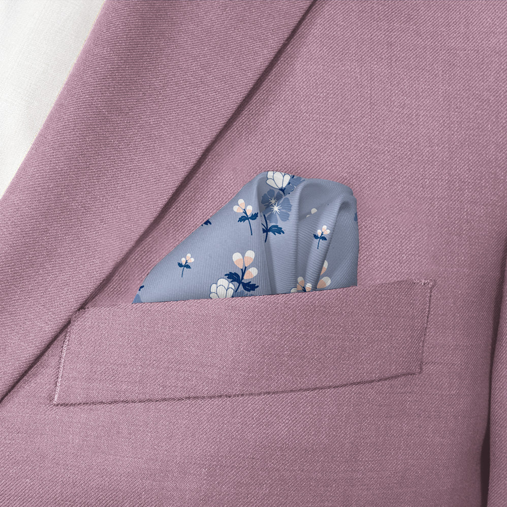 Nani Floral Pocket Square - Wave Fold - Knotty Tie Co.