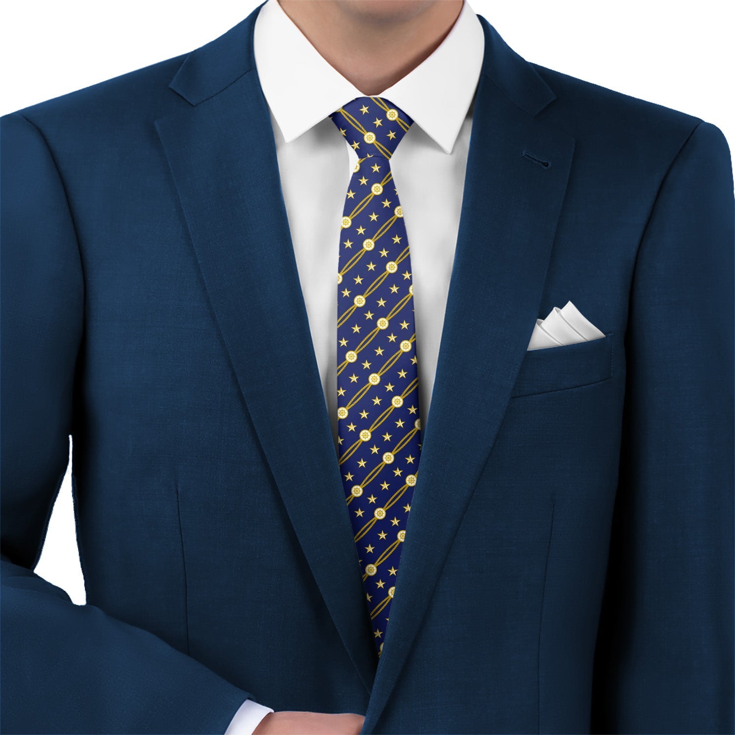 Nautical Stripe Necktie - Matching Pocket Square - Knotty Tie Co.